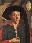 Petrus Christus Canvas Paintings - Portrait of Edward Grimston
